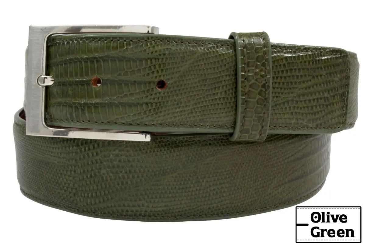 Olive Green Lizard leather