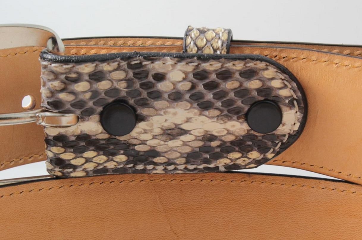 Natural Python Leather Belt