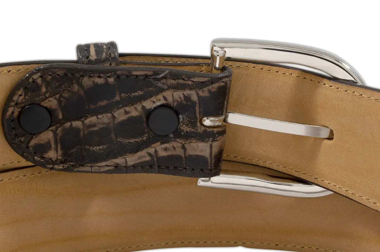 Matte Rustic Brown Alligator Belt