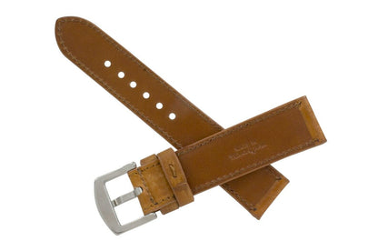 Rustic Cognac Hand Tooled Leather Watch Strap