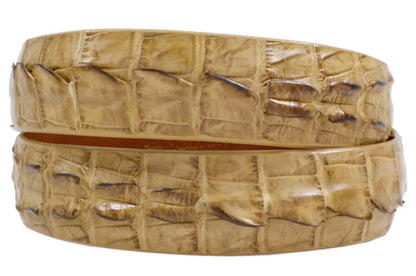 Tan Alligator Double Tail Leather Belt