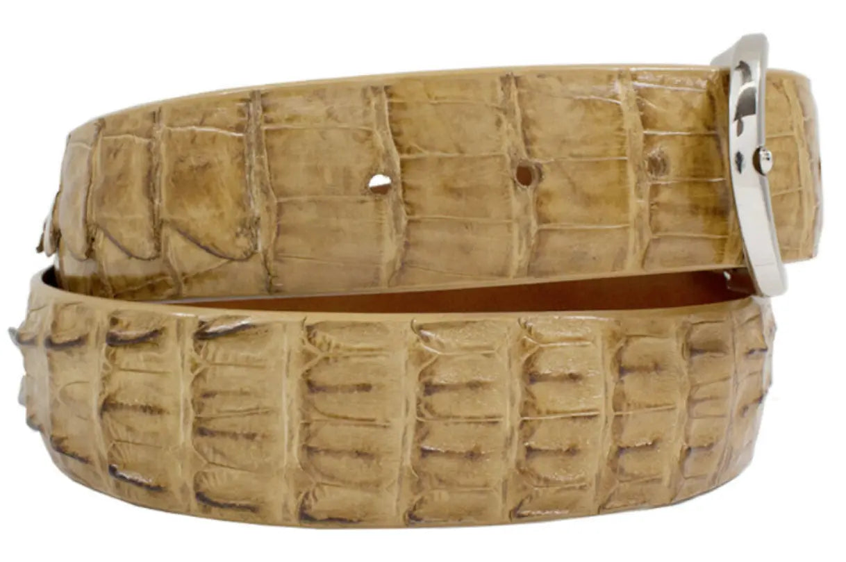 Tan Alligator Double Tail Leather Belt