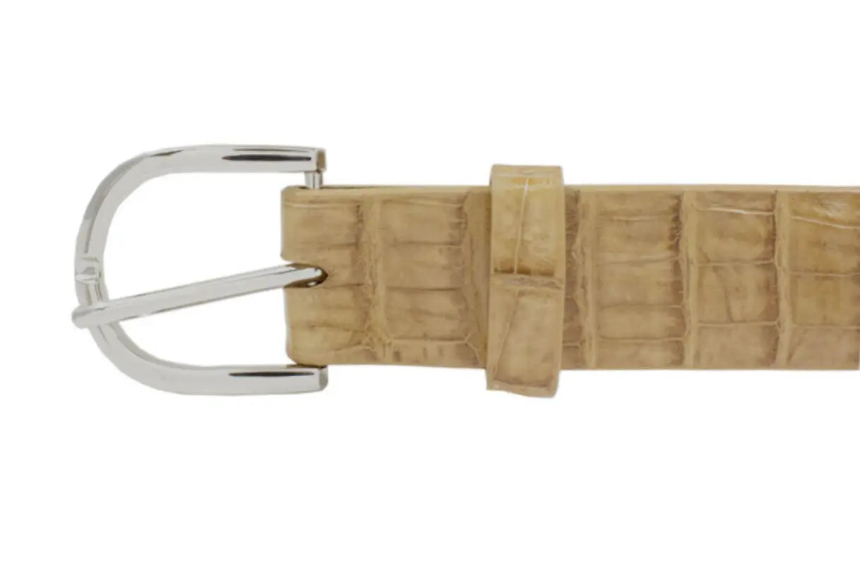 Tan Alligator Double Tail Leather Belt