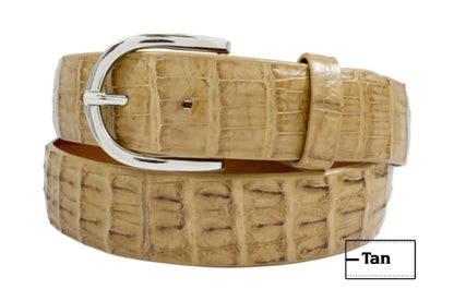 Tan Alligator Double Tail Leather Belt