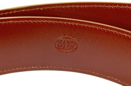 Tan Saddle Smooth Ostrich Leather Belt