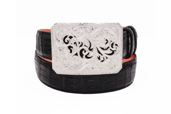 The Colonel Hand Engraved Filigree Sterling Silver (.925) Trophy Belt Buckle