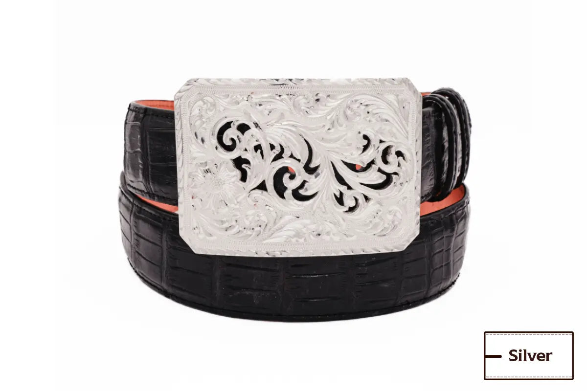 The Colonel Hand Engraved Filigree Sterling Silver (.925) Trophy Belt Buckle