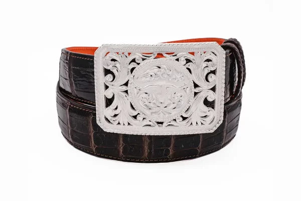 The Colonel Longhorn Filigree Sterling Silver (.925) Trophy Belt Buckle