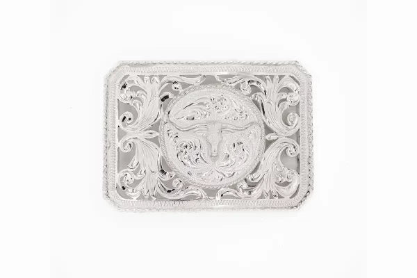 The Colonel Longhorn Filigree Sterling Silver (.925) Trophy Belt Buckle