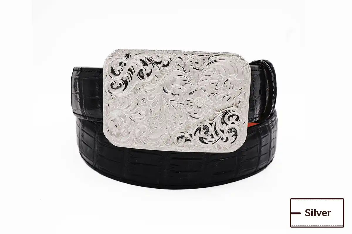 The Colonel Sterling Silver (.925) Hand Engraved Trophy Belt Buckle