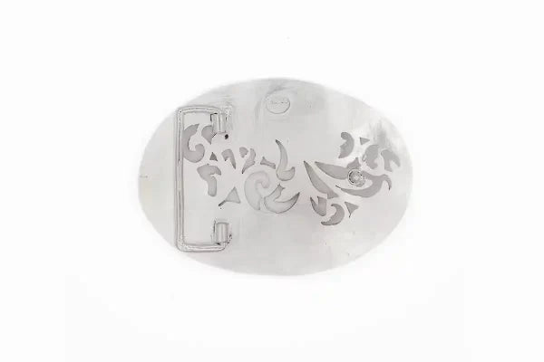 The Major Filigree Sterling Silver (.925) Hand Engraved Oval Trophy Belt Buckle