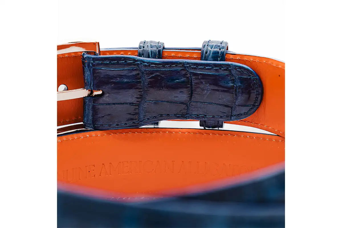 AAA ULTRA Blue American Alligator Leather Belt