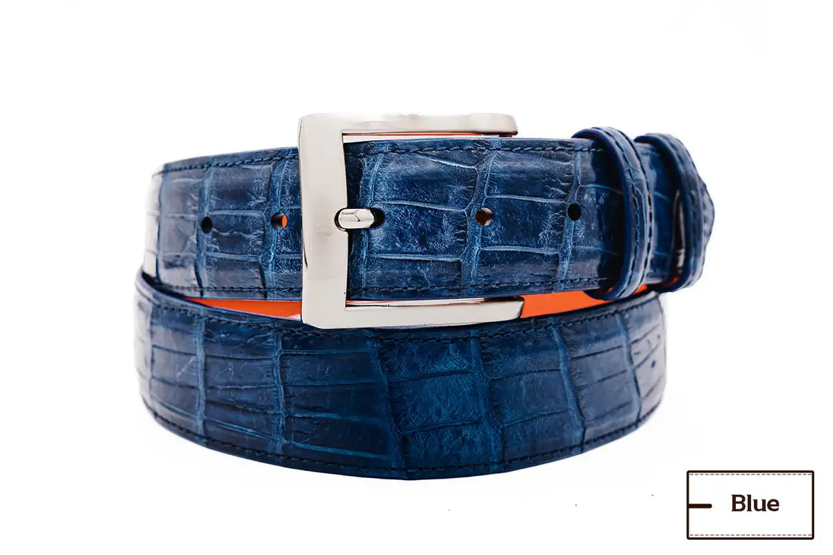 AAA ULTRA Blue American Alligator Leather Belt