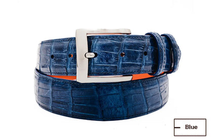 AAA ULTRA Blue American Alligator Leather Belt