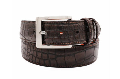 AAA ULTRA Coffee Brown American Alligator Leather Belt