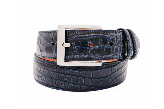 AAA ULTRA Midnight Blue American Alligator Leather Belt