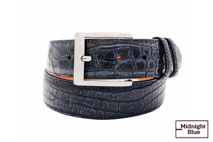 AAA ULTRA Midnight Blue American Alligator Leather Belt