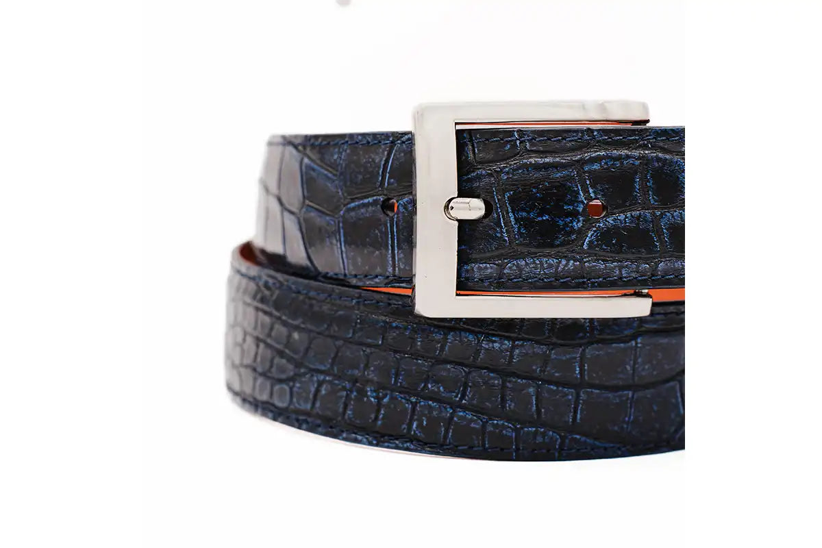 AAA ULTRA Midnight Blue American Alligator Leather Belt