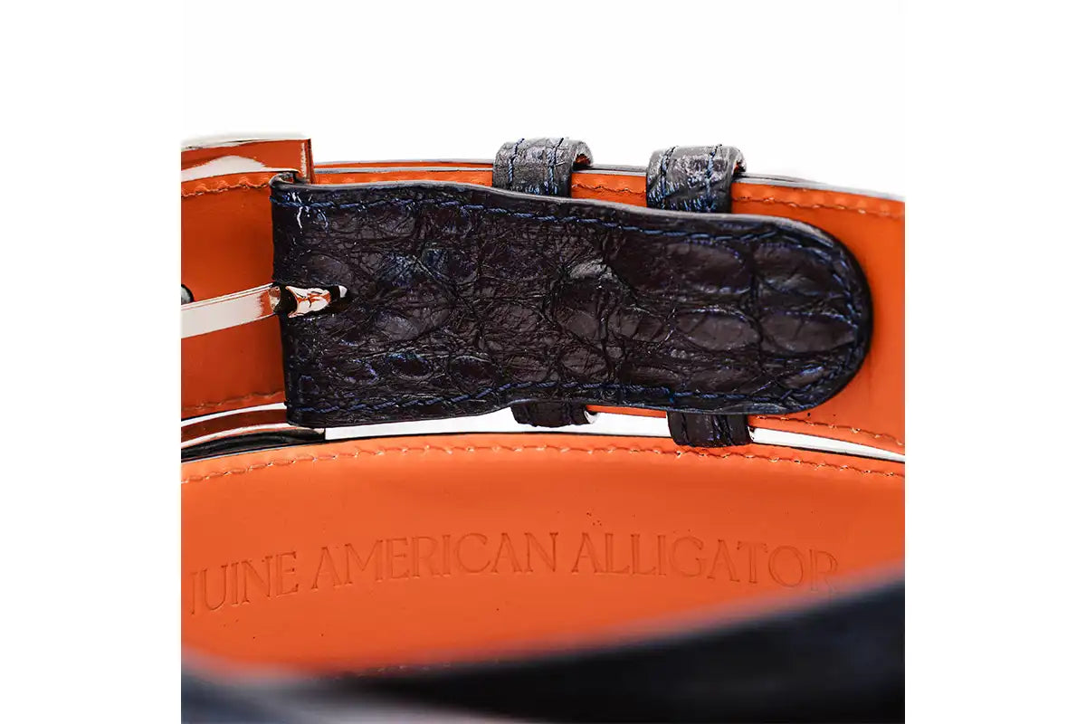 AAA ULTRA Midnight Blue American Alligator Leather Belt