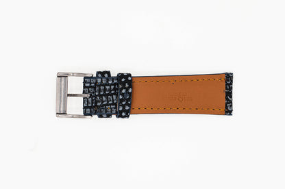 Genuine Washed Blue Lizard Leather Watch Strap