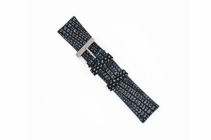 Genuine Washed Blue Lizard Leather Watch Strap