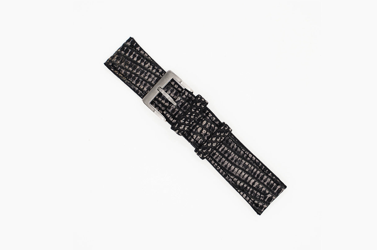 Genuine Washed Gray Lizard Leather Watch Strap