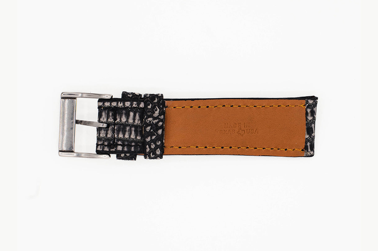 Genuine Washed Gray Lizard Leather Watch Strap