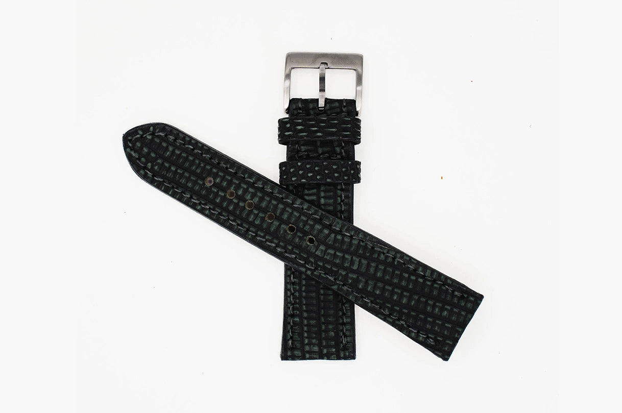 Genuine Washed Green Lizard Leather Watch Strap