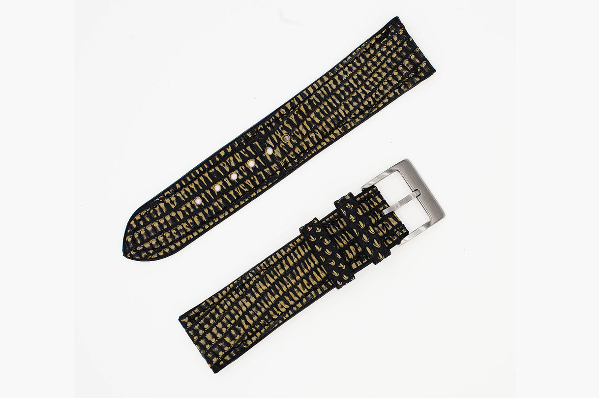 Genuine Washed Yellow Lizard Leather Watch Strap