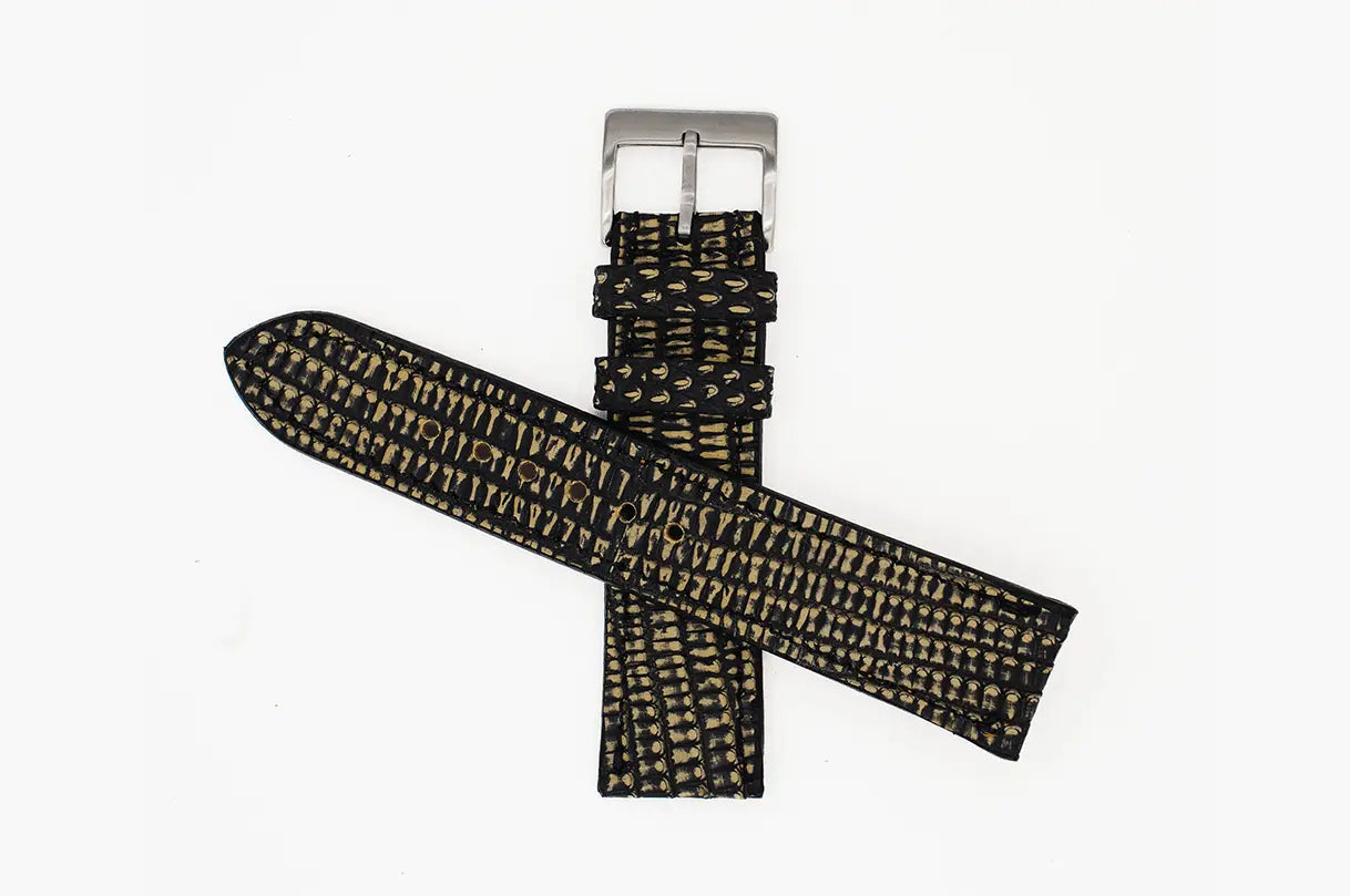 Genuine Washed Yellow Lizard Leather Watch Strap