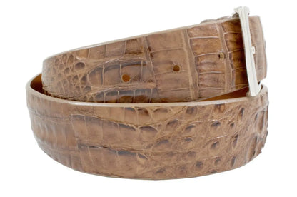 Waxy Cigar Hornback Caiman Crocodile Leather Belt