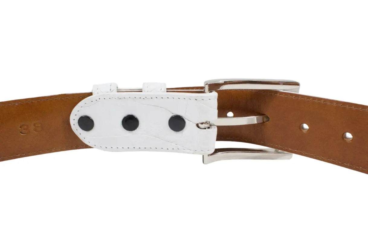 White AAA ULTRA Alligator Leather Belt