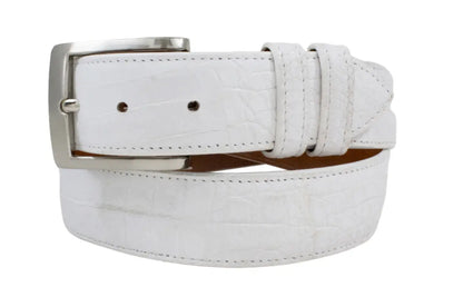 White AAA ULTRA Alligator Leather Belt