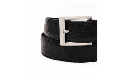 Handmade Black Alligator Leather Belt