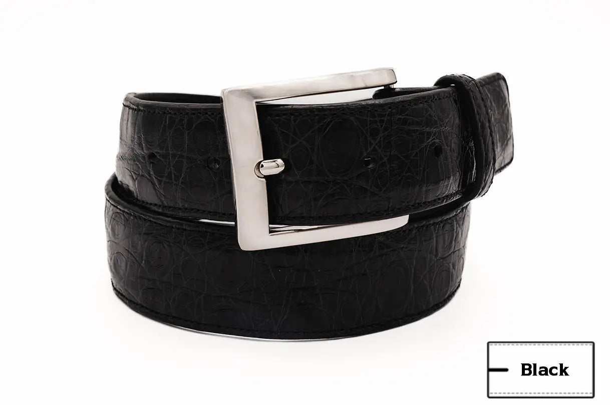 Handmade Black Alligator Leather Belt