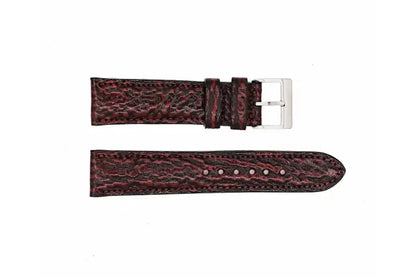 Genuine Black Cherry Shark Leather Watch Strap