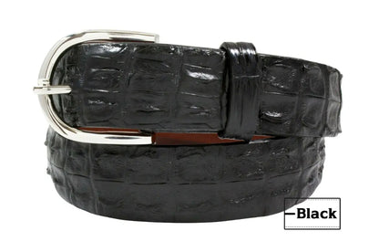 Genuine Hornback Black Alligator Leather Belt