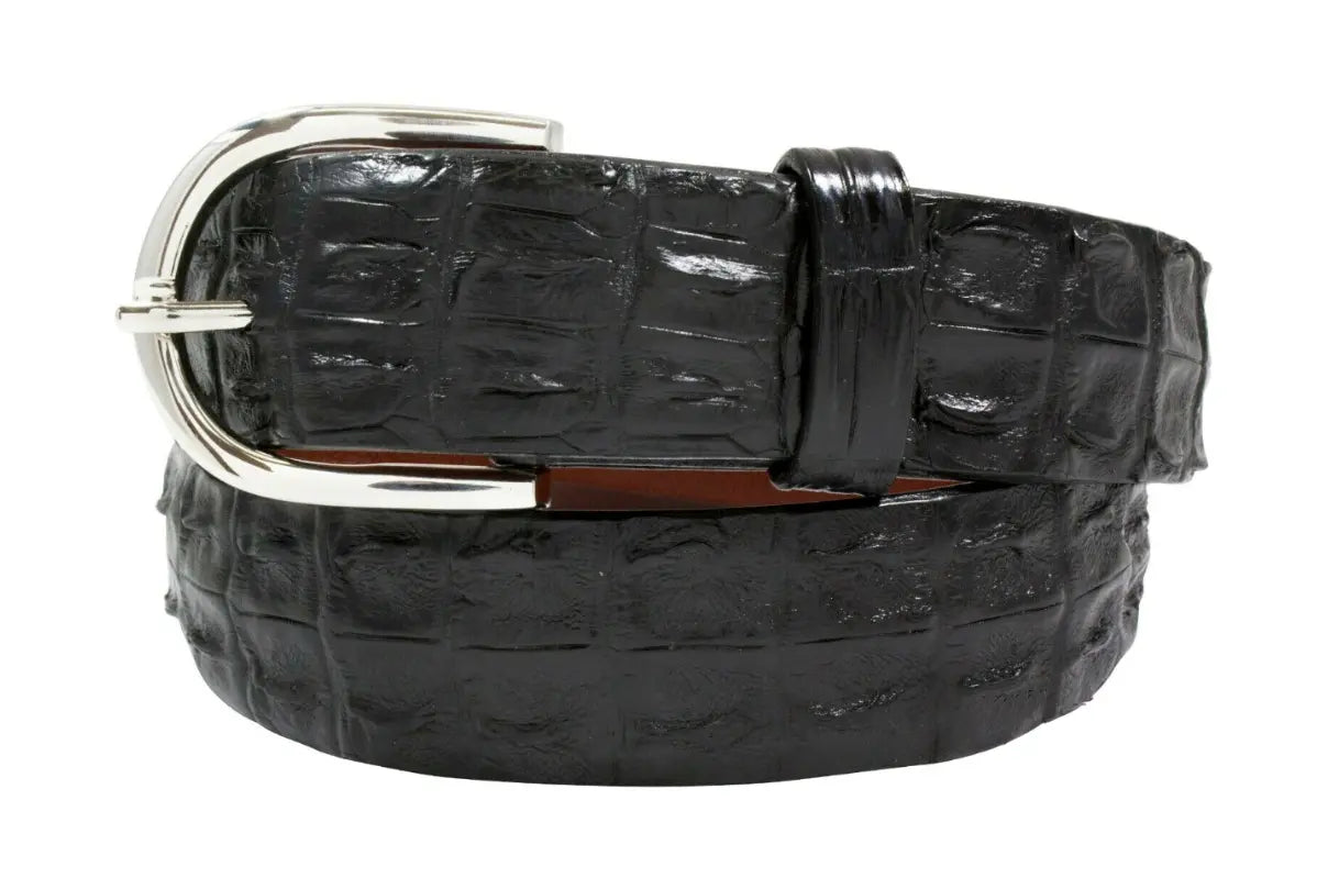 Genuine Hornback Black Alligator Leather Belt