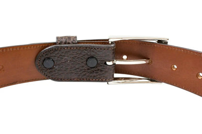 Brown American Bison Leather Belt