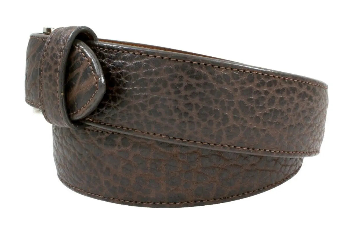 Brown American Bison Leather Belt