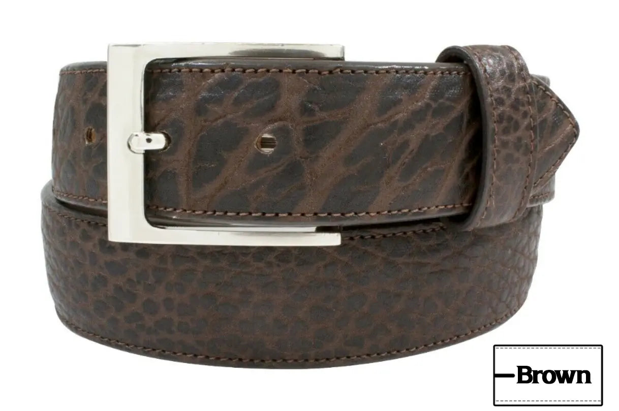 Brown American Bison Leather Belt