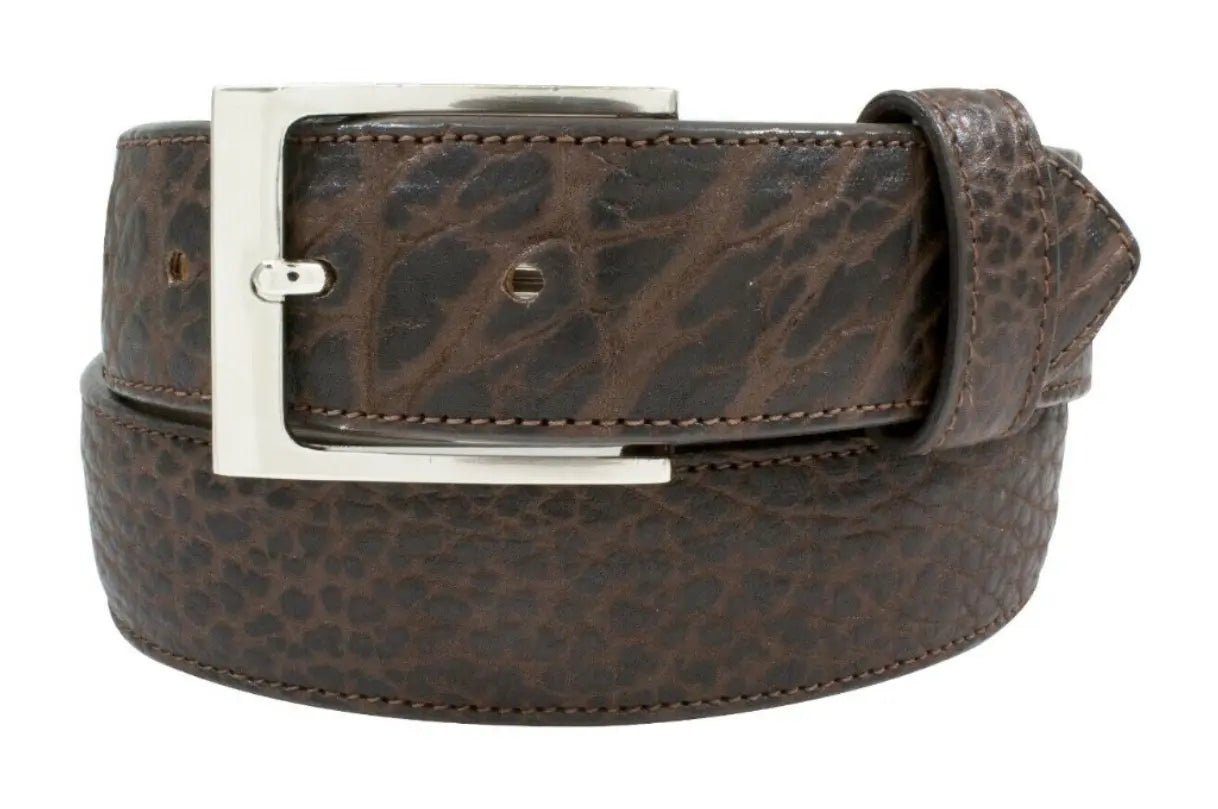 Brown American Bison Leather Belt