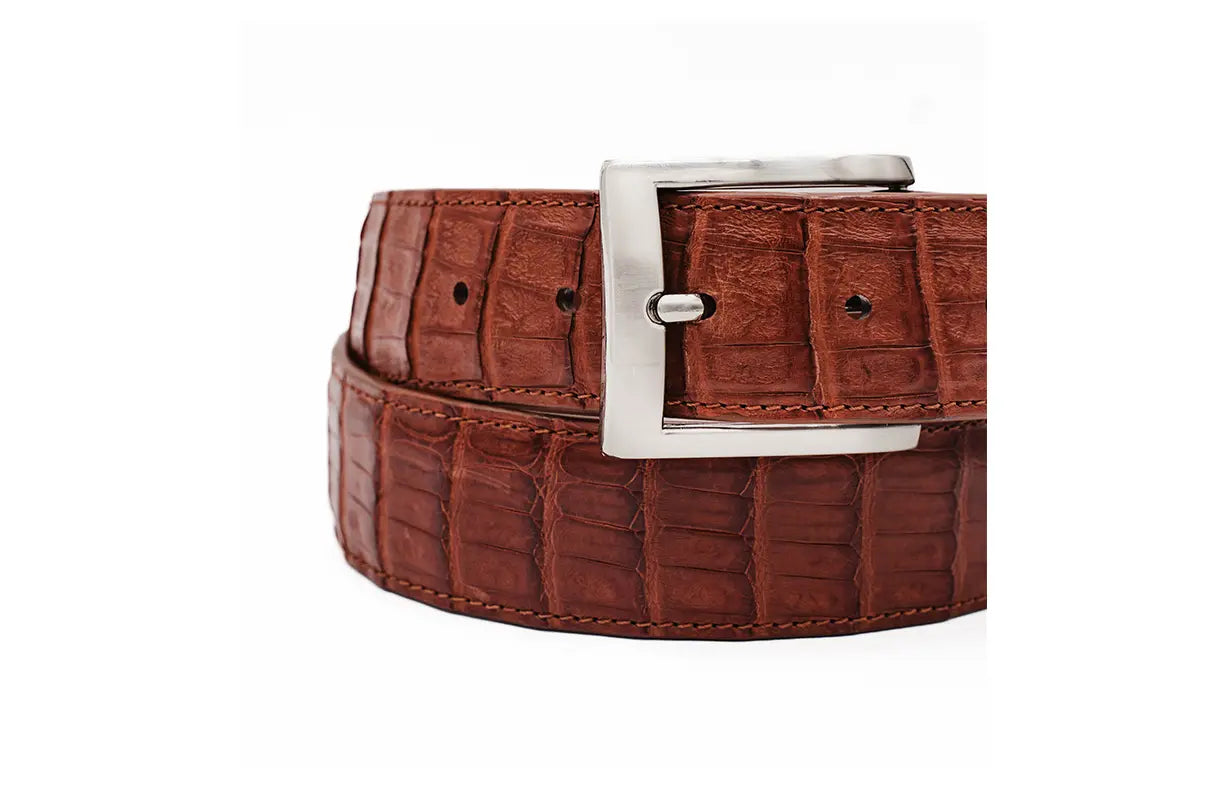 Genuine Cognac Alligator Belt for Men