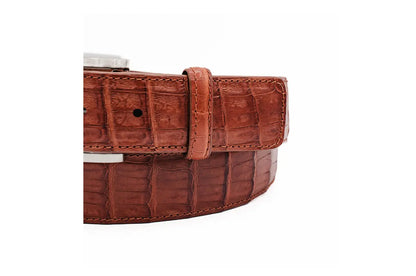 Genuine Cognac Alligator Belt for Men