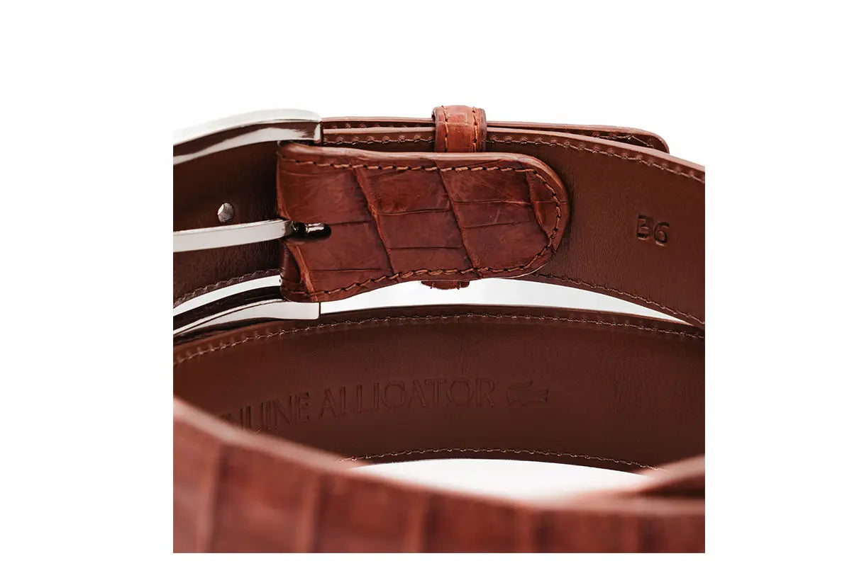 Genuine Cognac Alligator Belt for Men