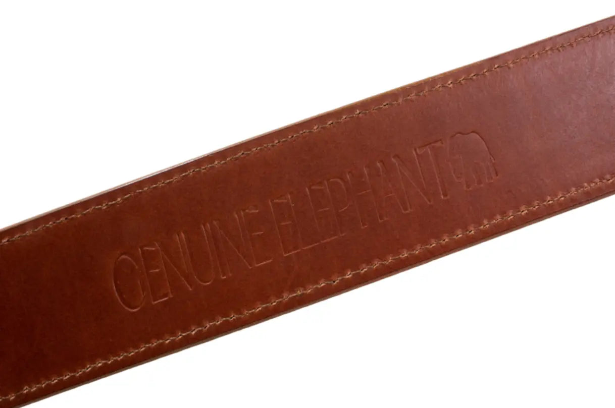 Genuine Cognac Elephant  Leather Belt