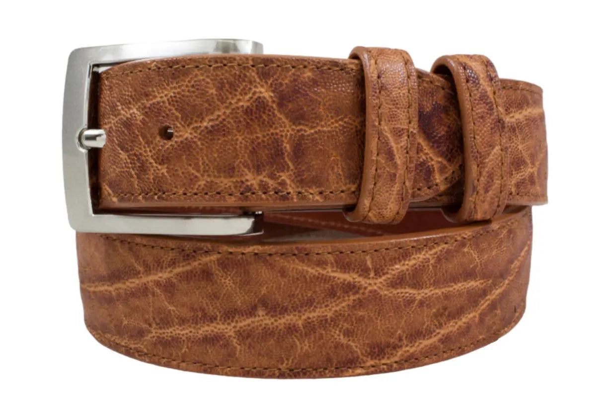 Genuine Cognac Elephant  Leather Belt