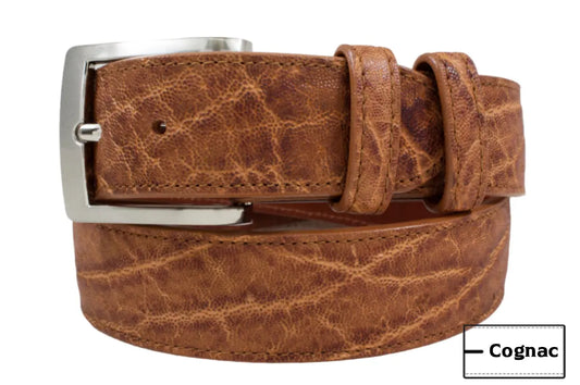 Genuine Cognac Elephant  Leather Belt