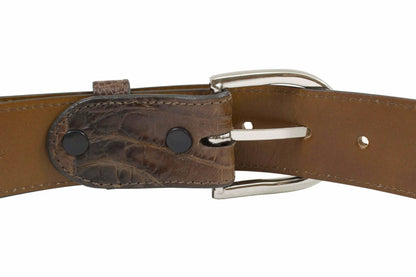 Genuine Saddle Brown Alligator Belt for men