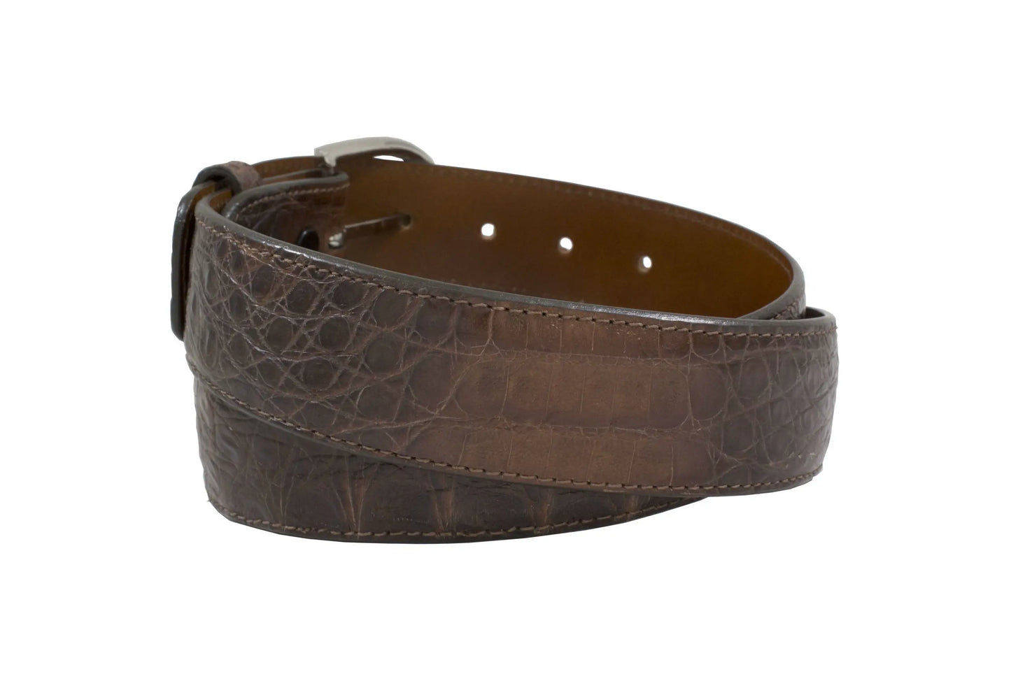 Genuine Saddle Brown Alligator Belt for men